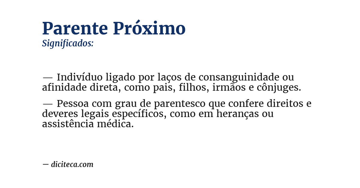 Significado de parente próximo