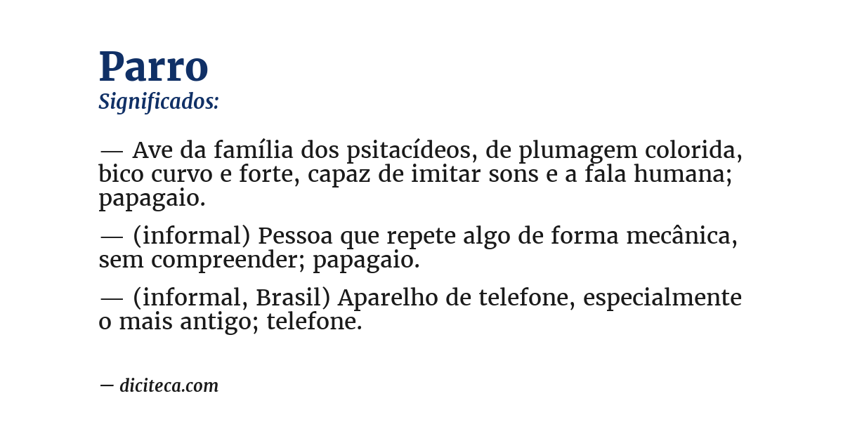 Significado de parro