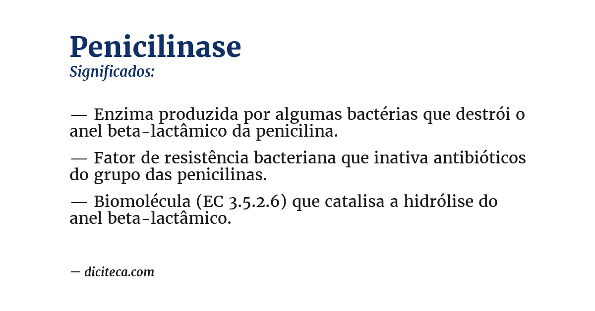 Significado de penicilinase