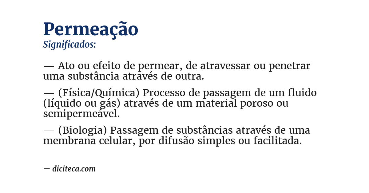 Significado de permeação