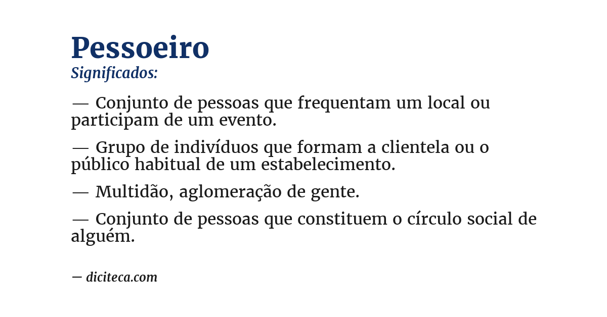 Significado de pessoeiro