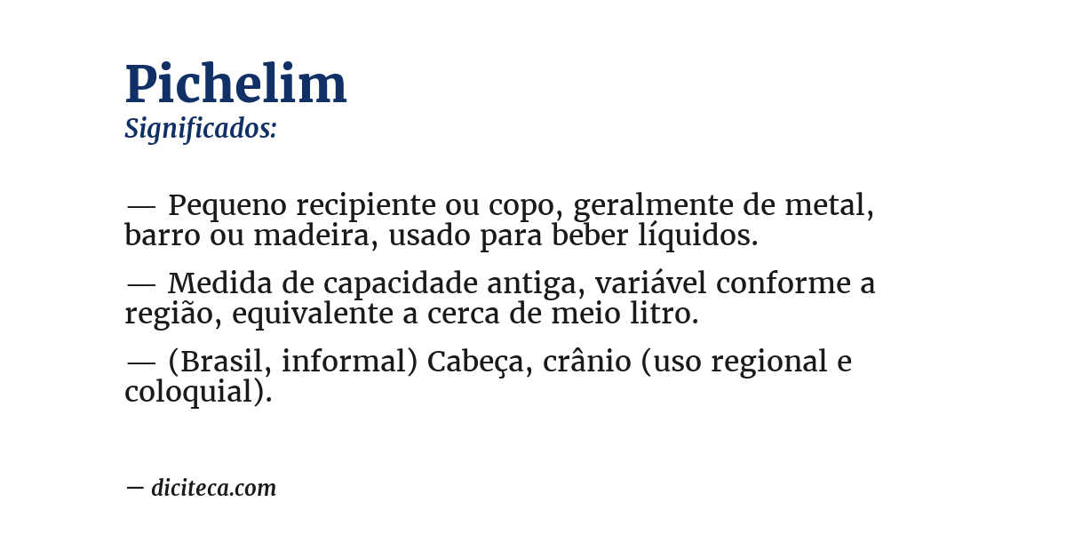 Significado de pichelim