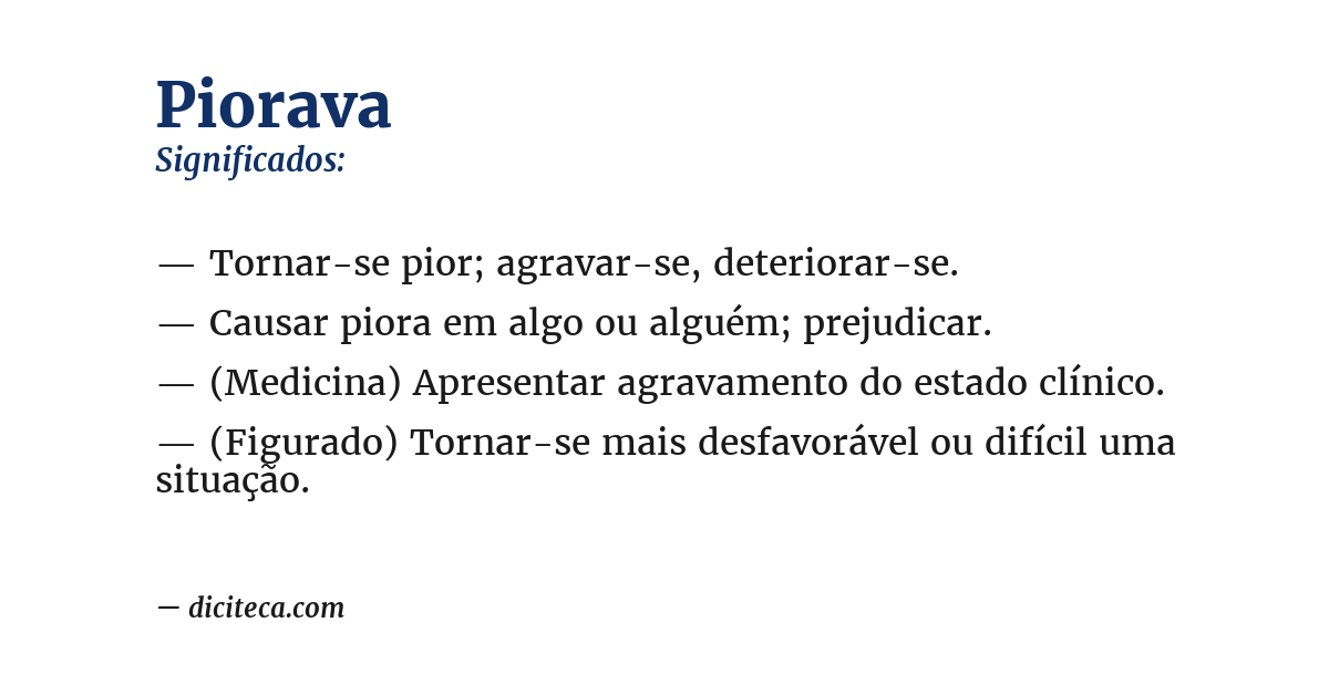 Significado de piorava
