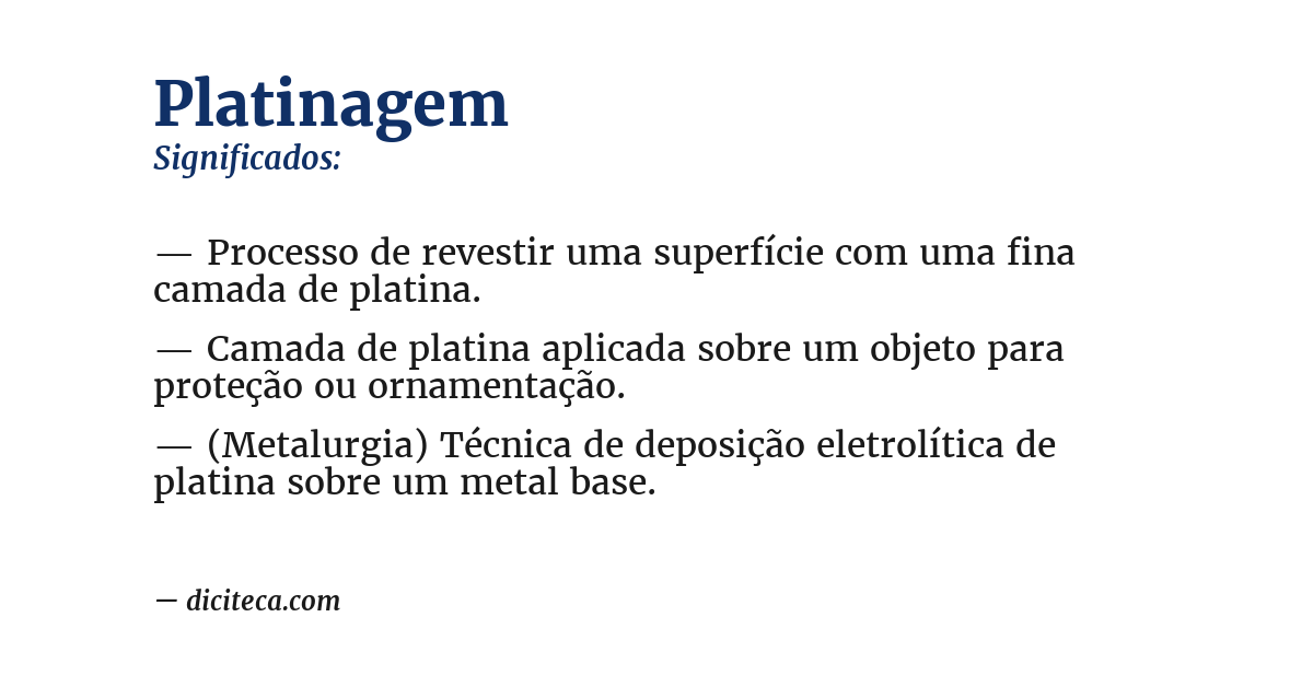 Significado de platinagem