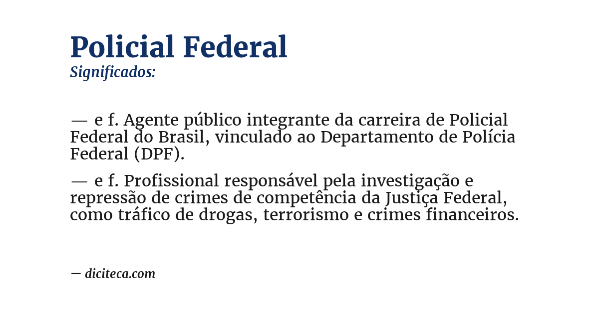 Significado de policial federal