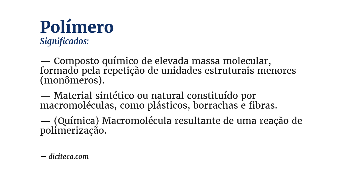 Significado de polímero