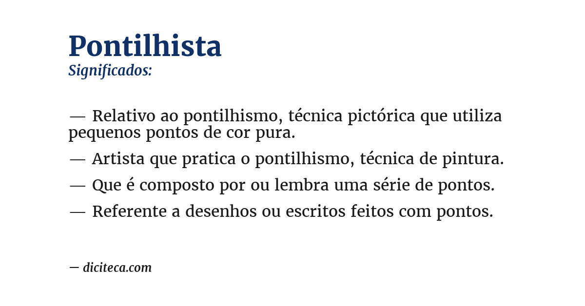 Significado de pontilhista