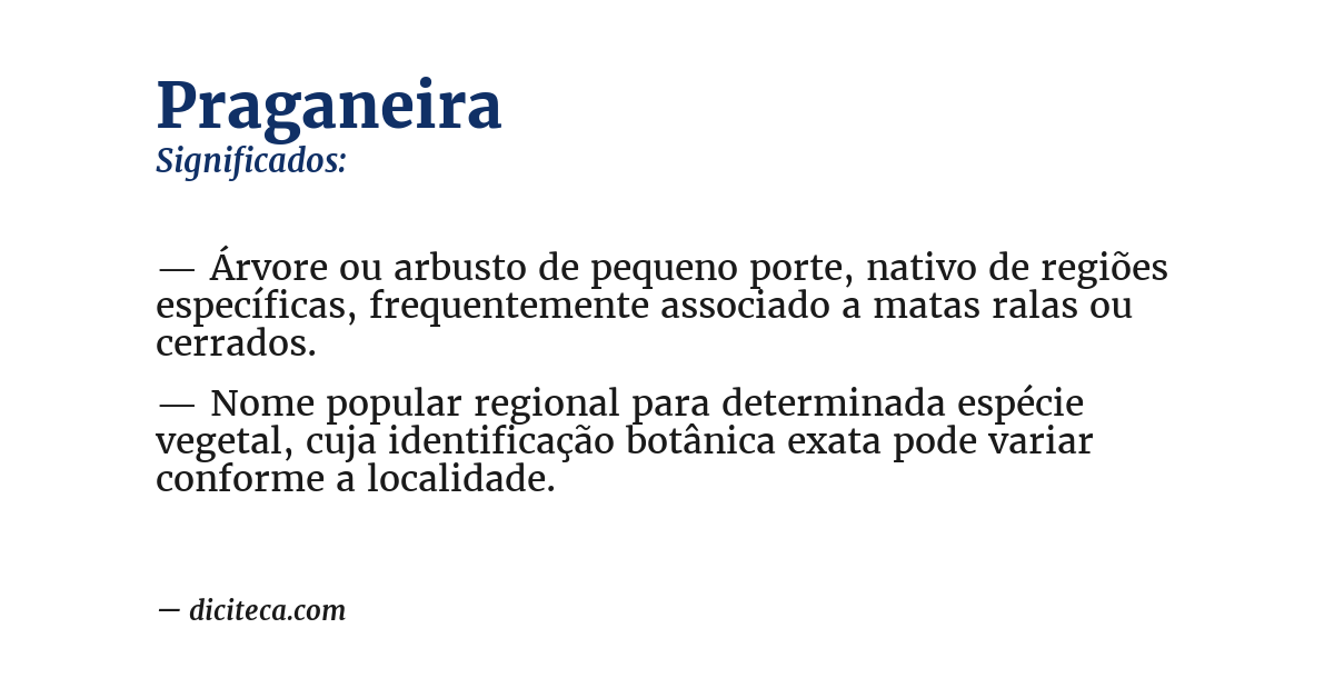 Significado de praganeira