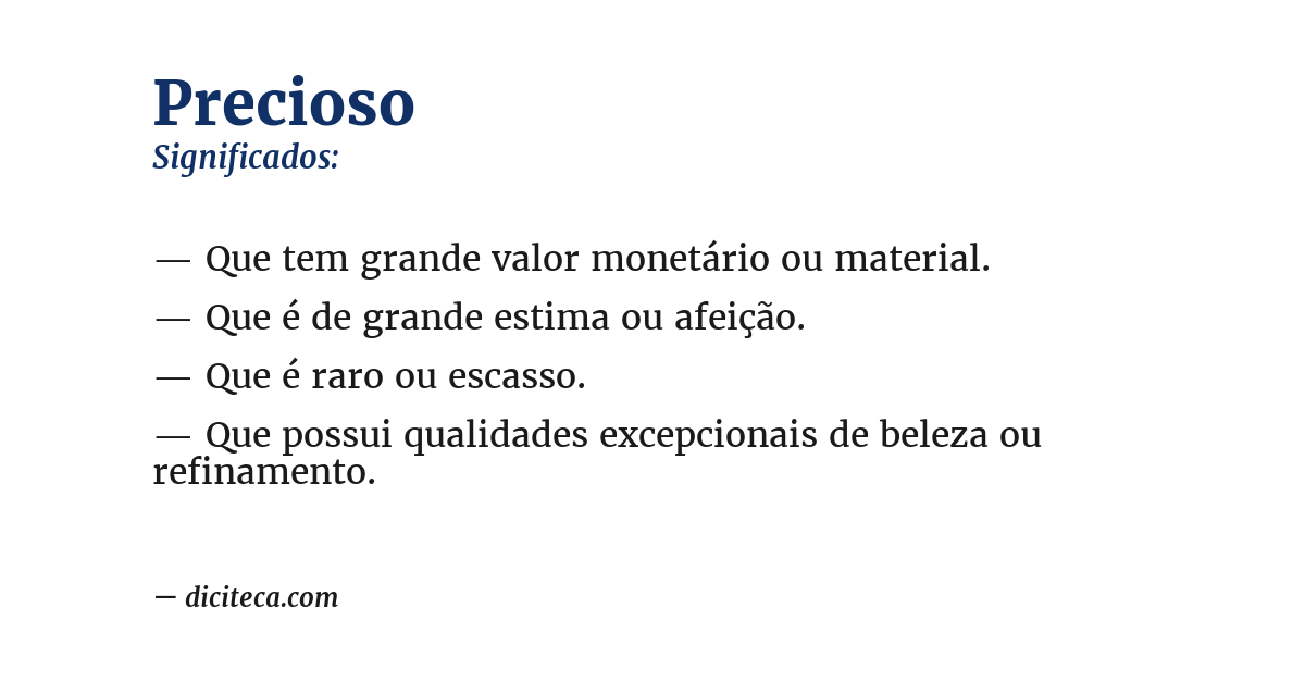 Significado de precioso