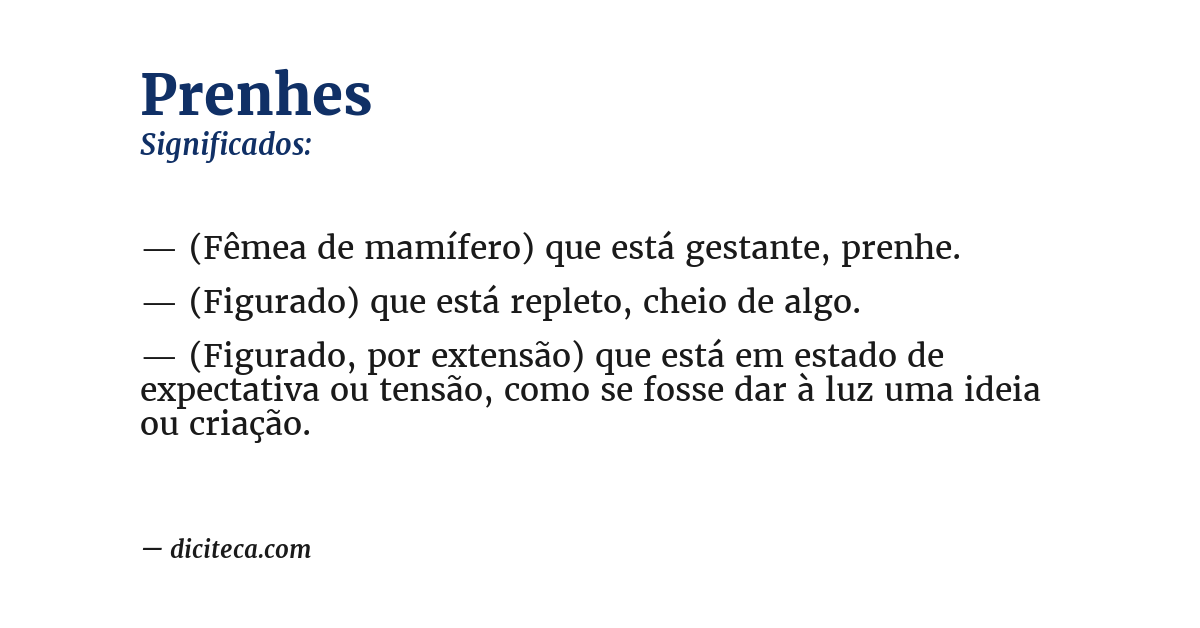 Significado de prenhes