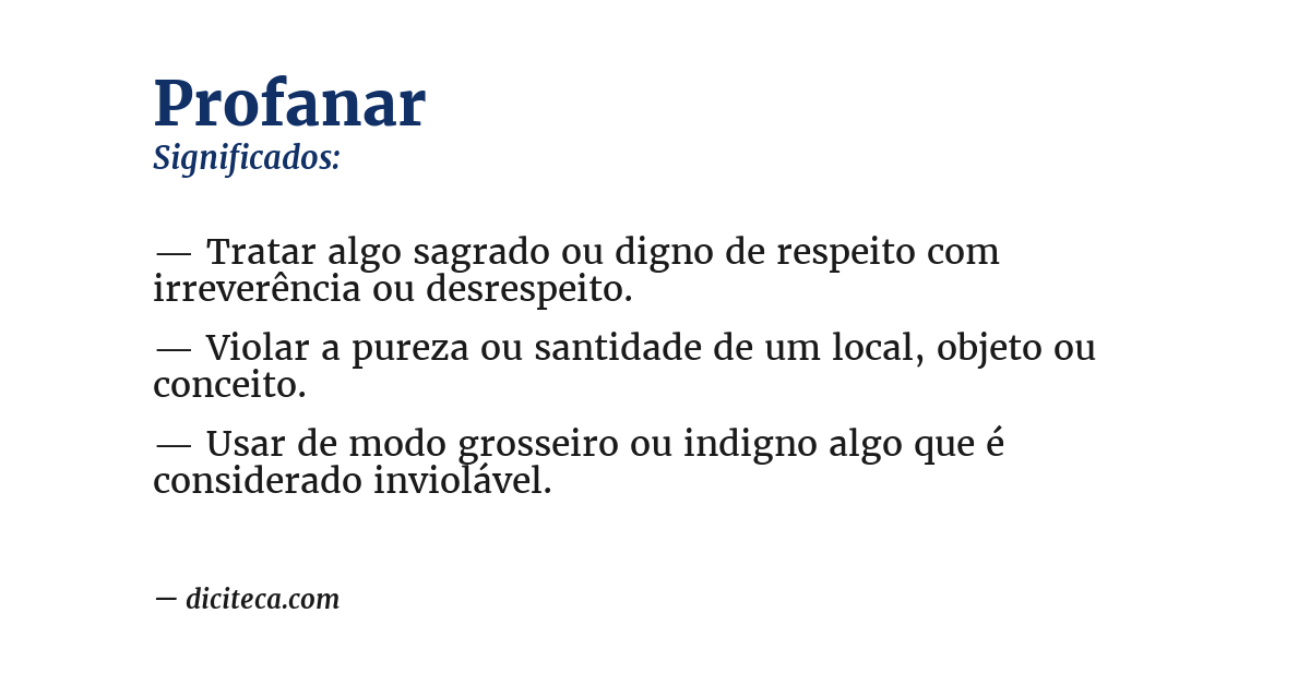 Significado de profanar