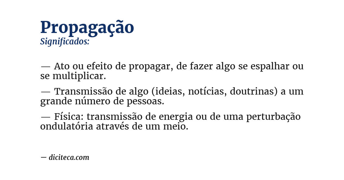 Significado de propagação