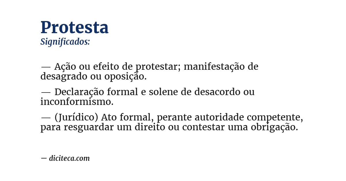Significado de protesta