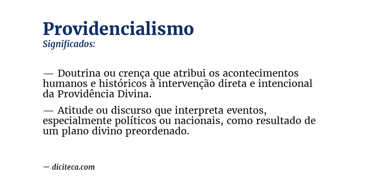 Significado de providencialismo
