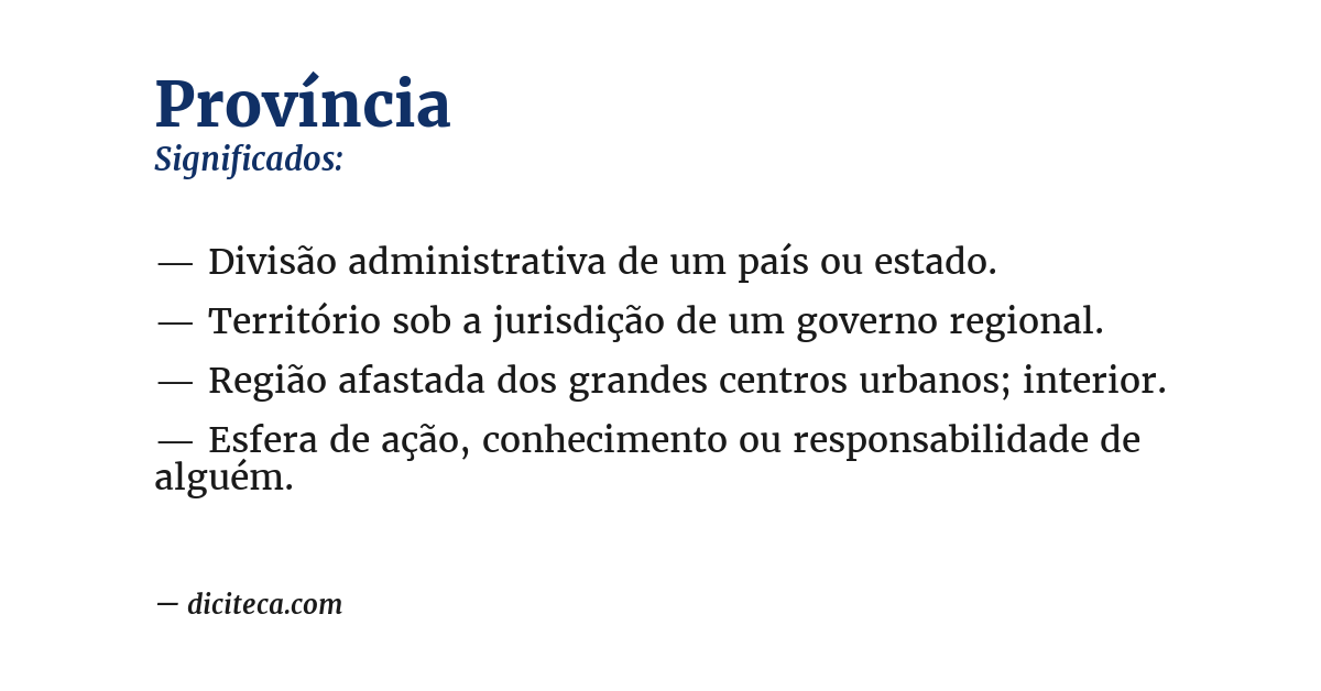 Significado de província