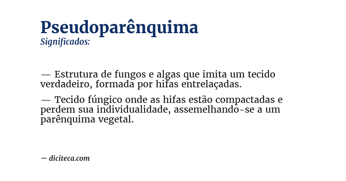 Significado de pseudoparênquima