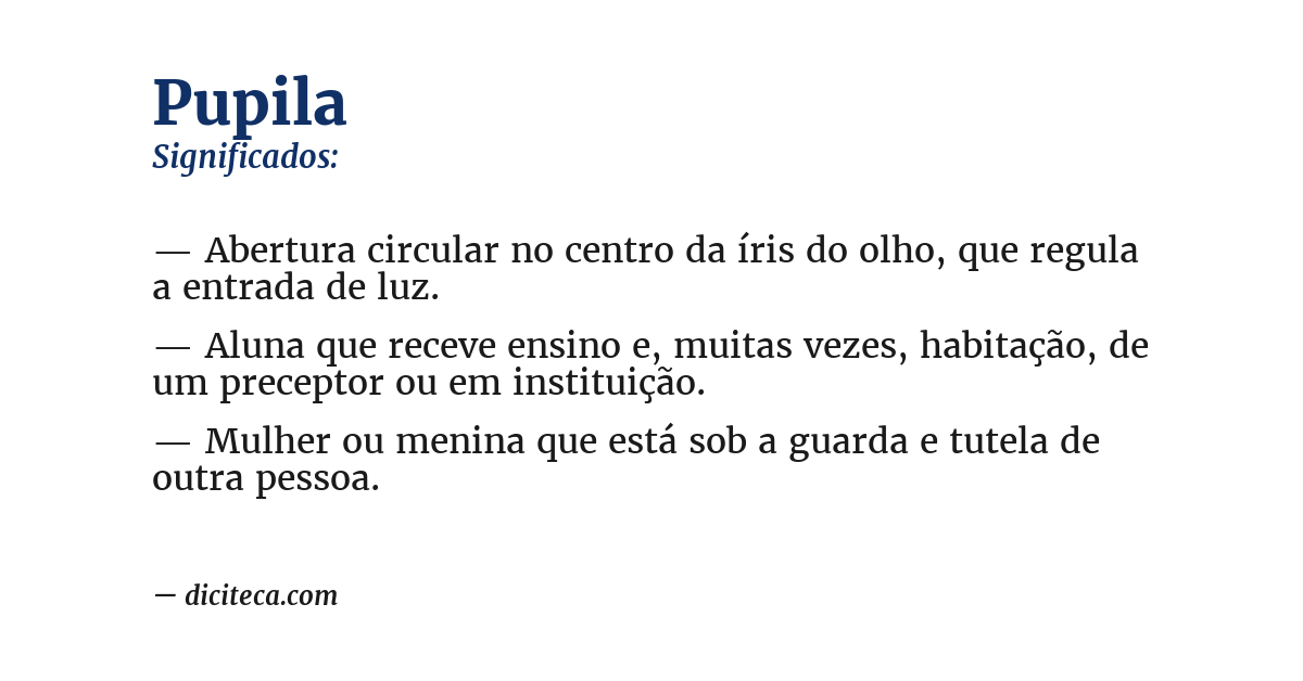 Significado de pupila