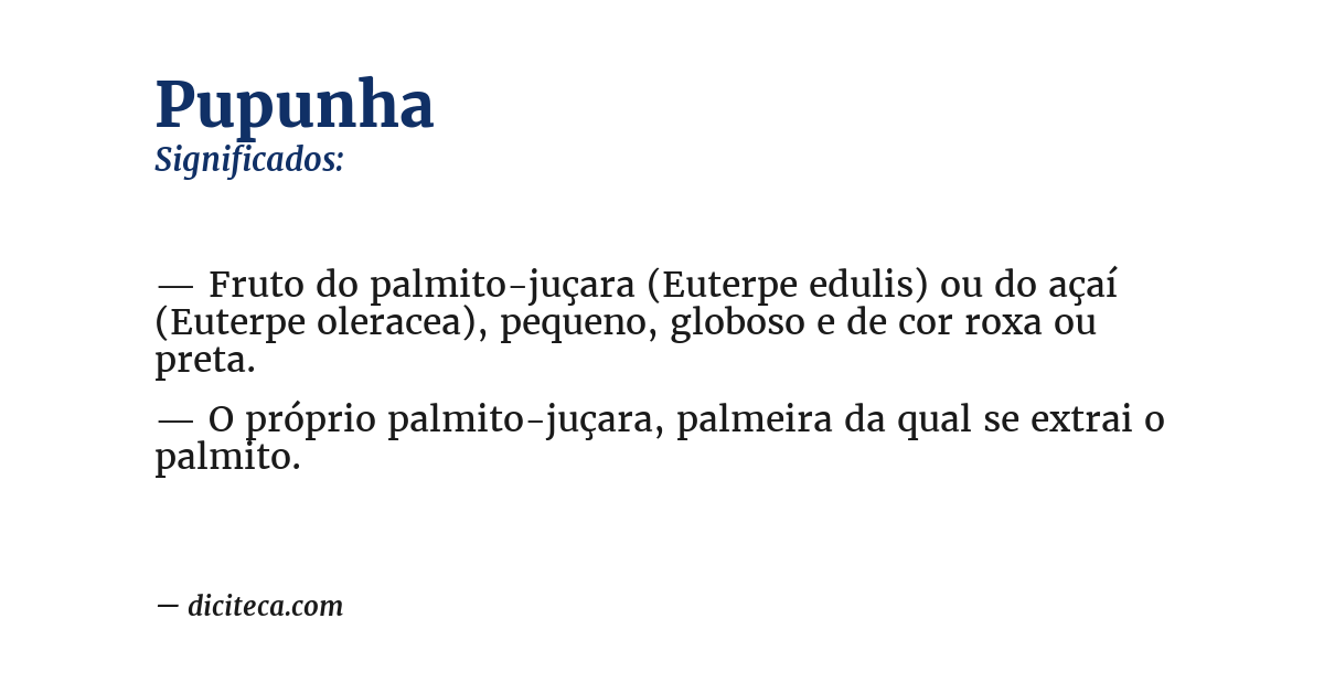 Significado de pupunha