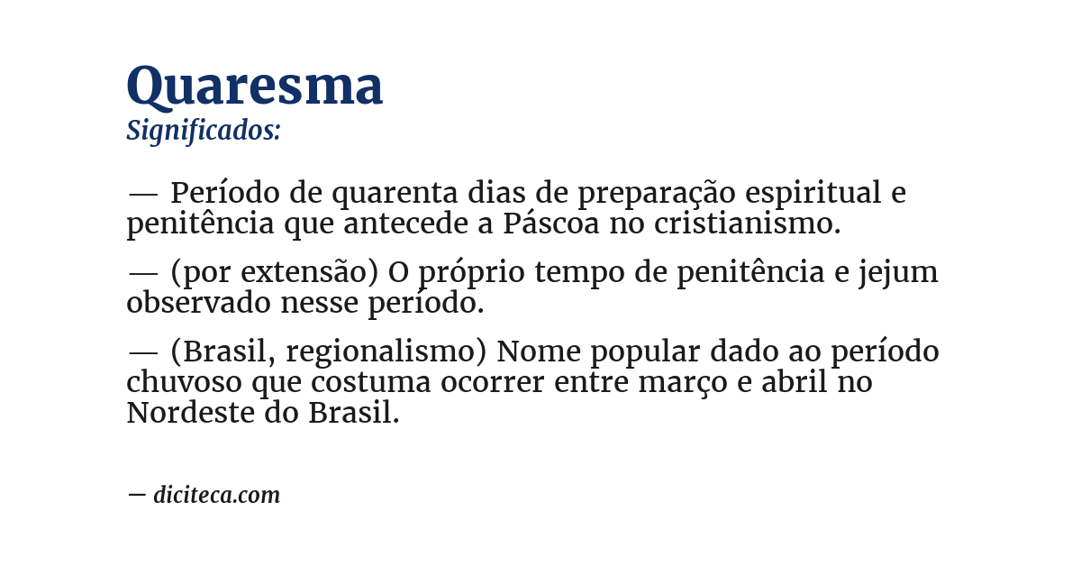 Significado de quaresma