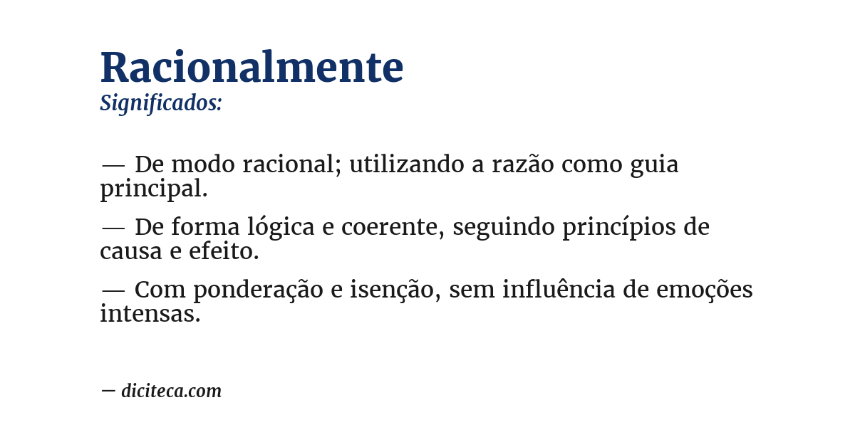 Significado de racionalmente