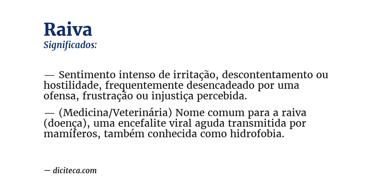 Significado de raiva