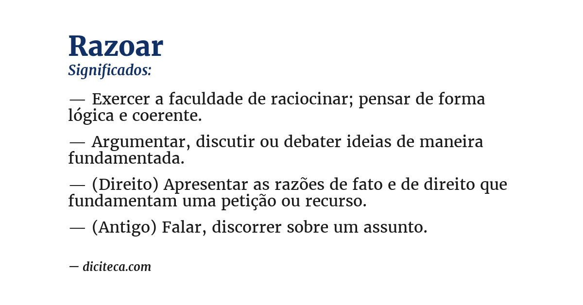 Significado de razoar