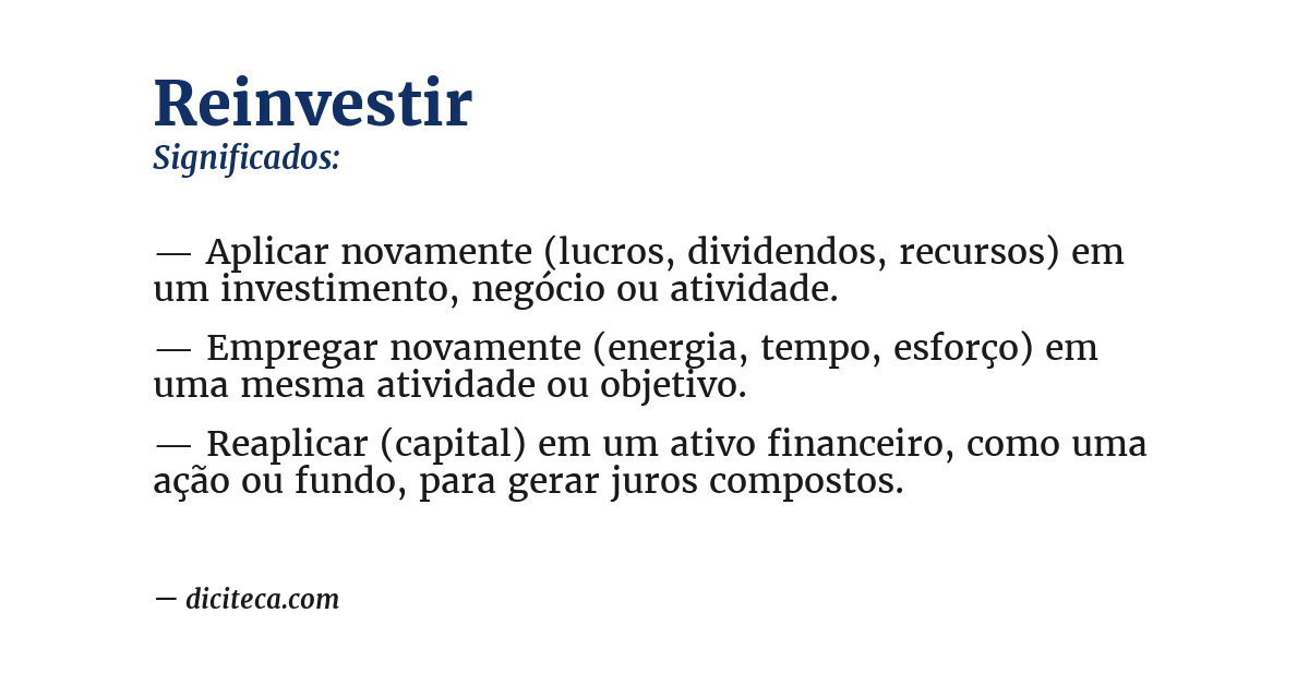 Significado de reinvestir