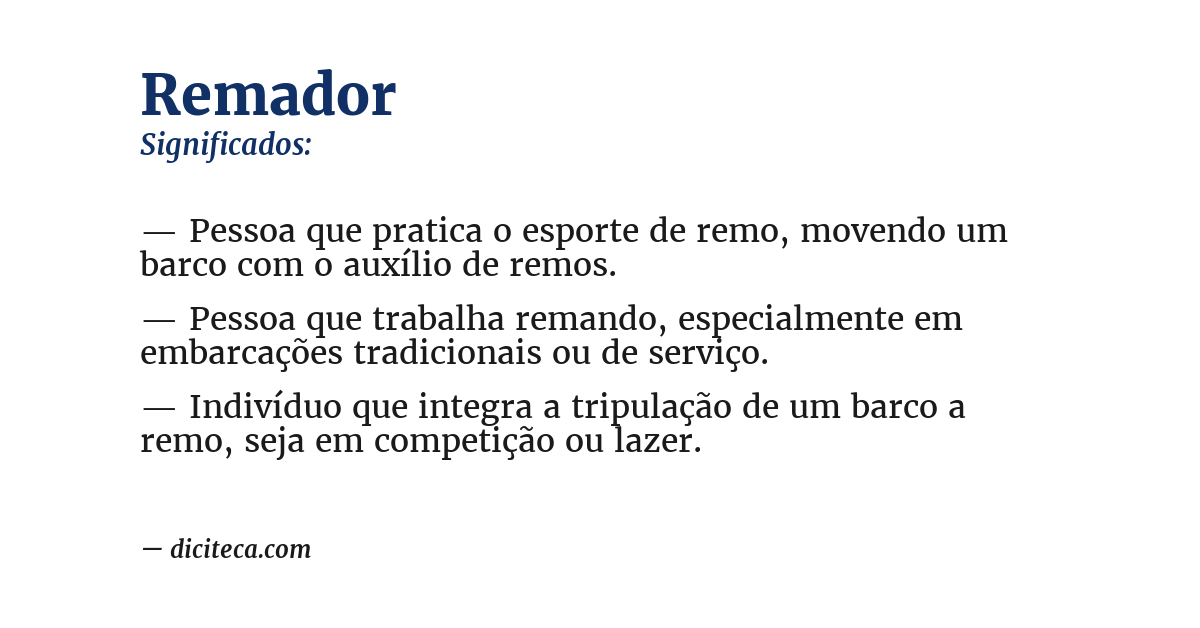 Significado de remador