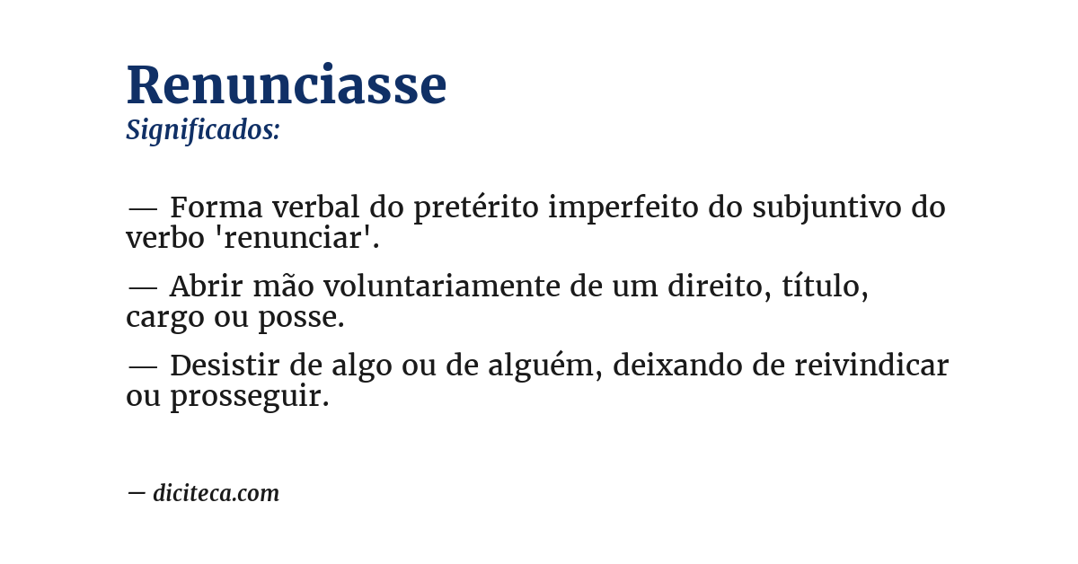Significado de renunciasse