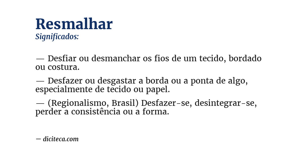 Significado de resmalhar