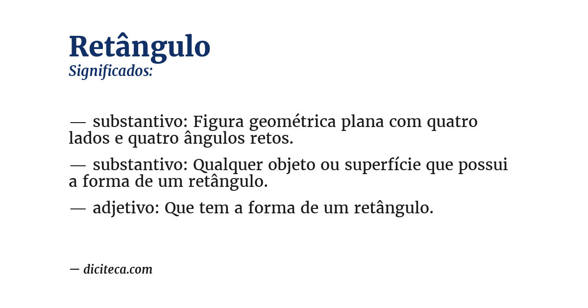 Significado de retângulo