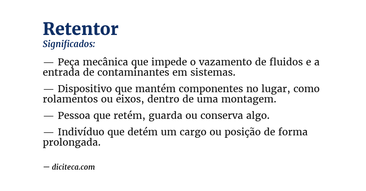 Significado de retentor