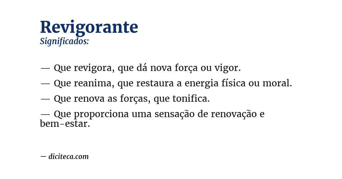 Significado de revigorante