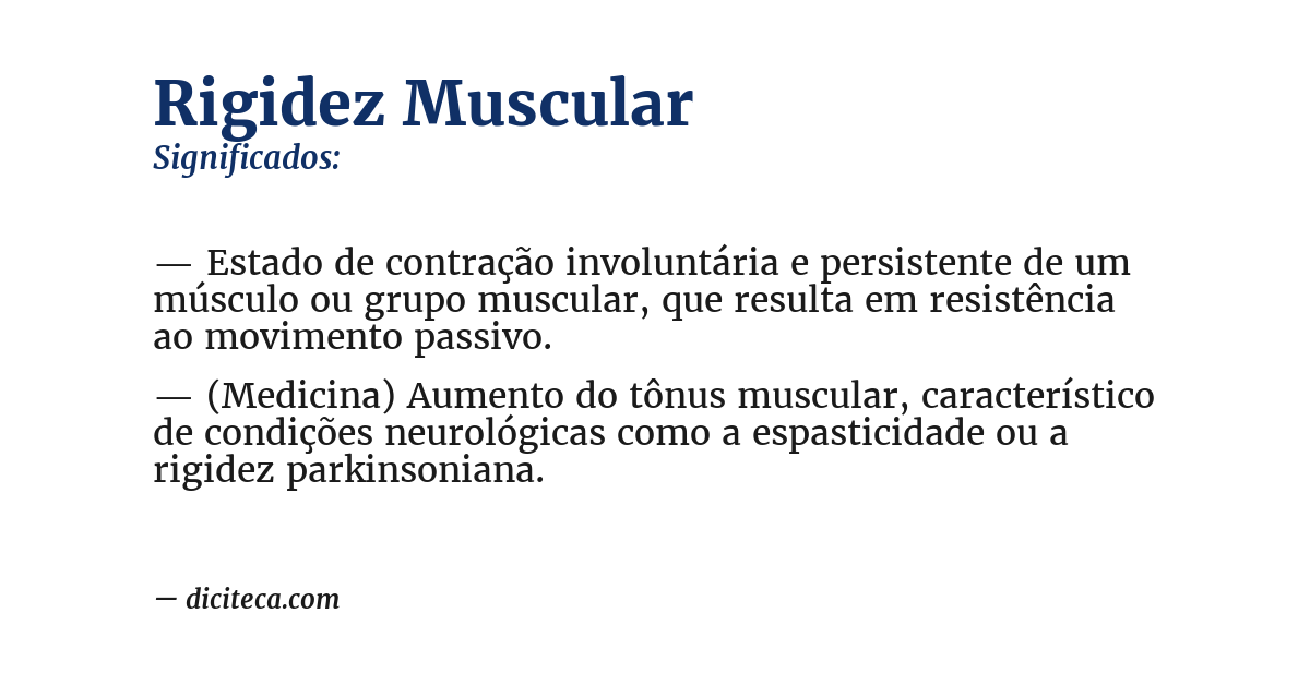 Significado de rigidez muscular