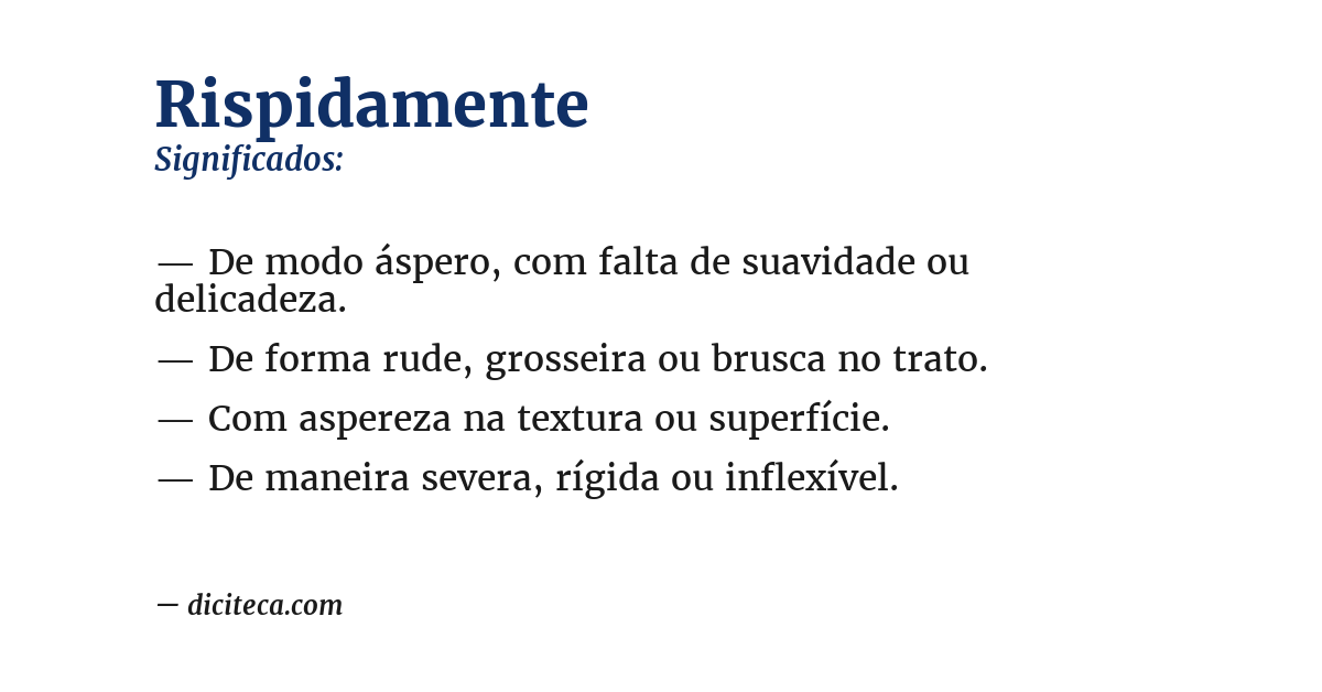 Significado de rispidamente
