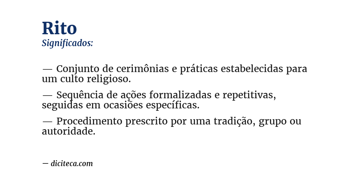Significado de rito