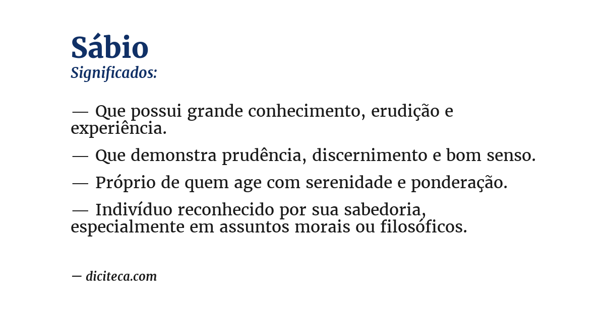 Significado de sábio