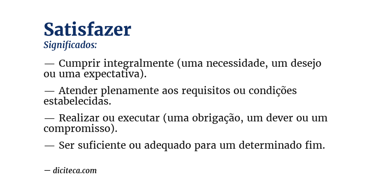 Significado de satisfazer