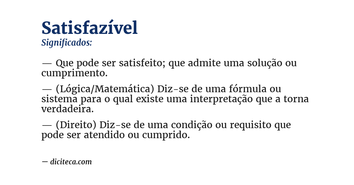 Significado de satisfazível