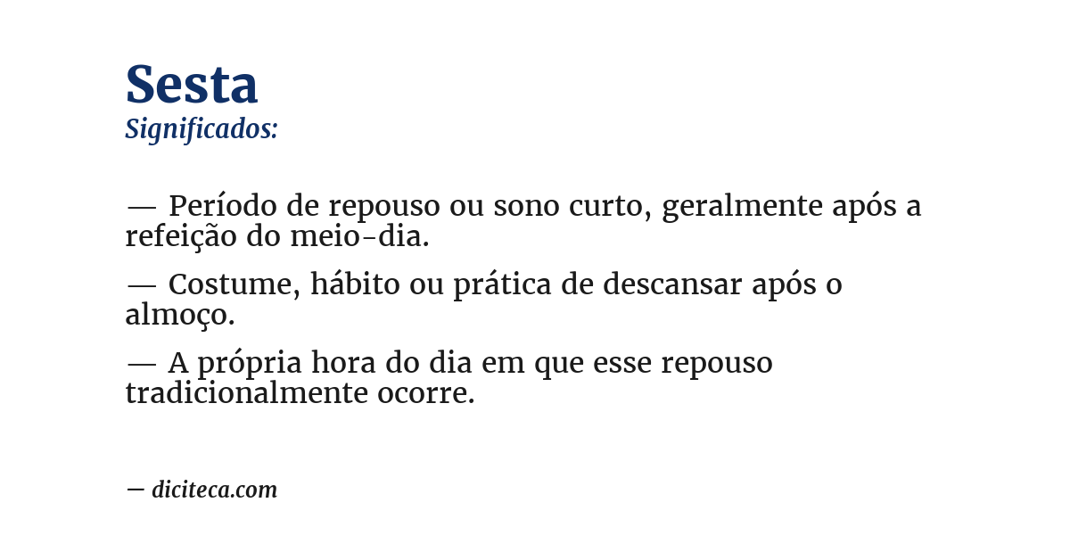 Significado de sesta