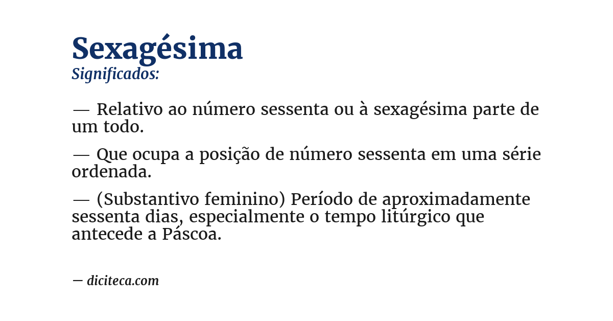 Significado de sexagésima
