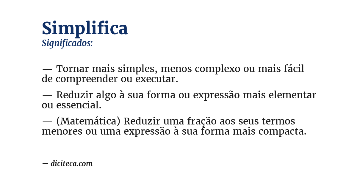 Significado de simplifica