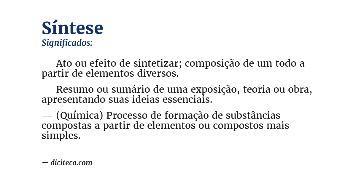 Significado de síntese
