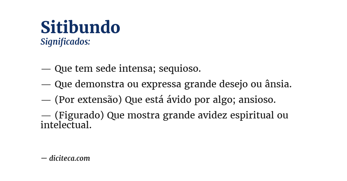 Significado de sitibundo