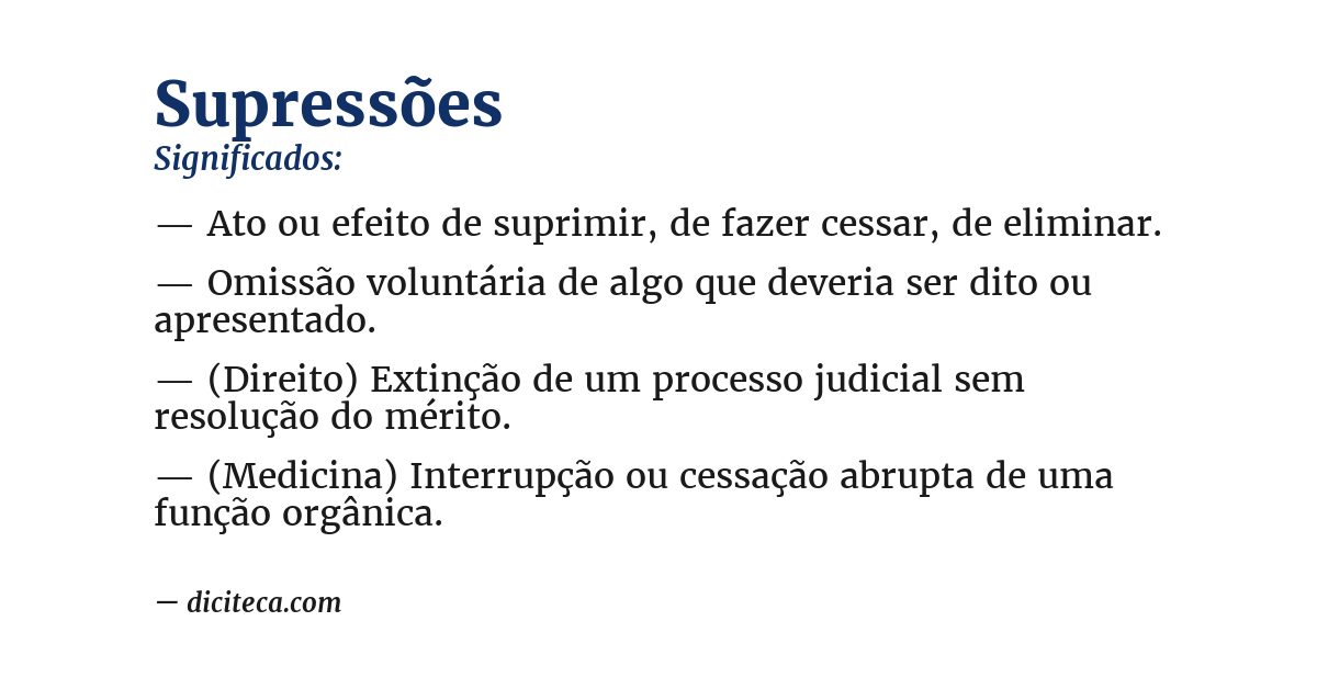 Significado de supressões