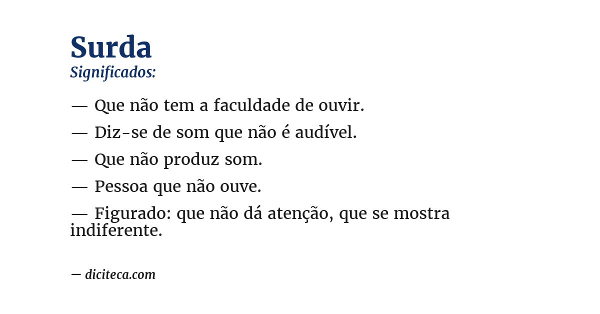 Significado de surda