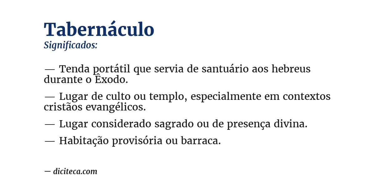 Significado de tabernáculo