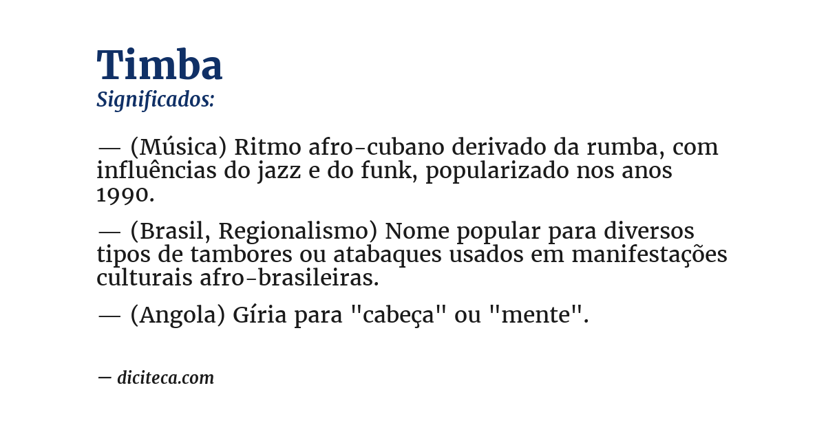 Significado de timba
