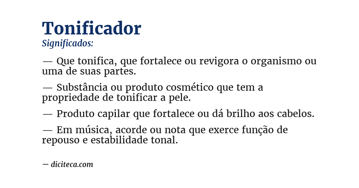 Significado de tonificador