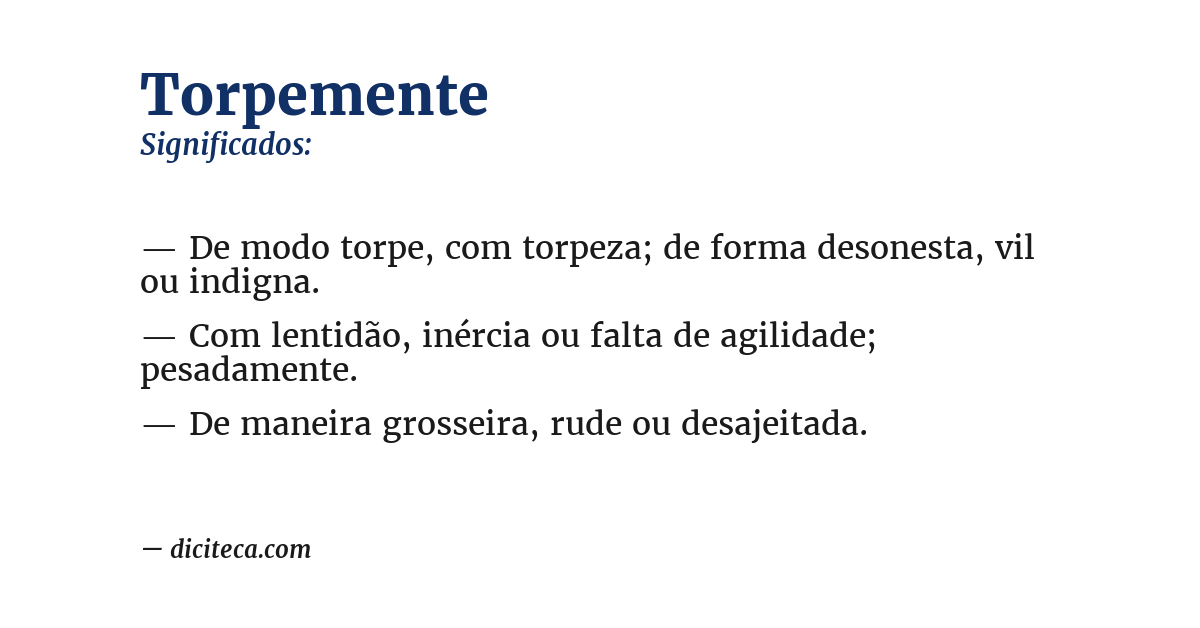 Significado de torpemente